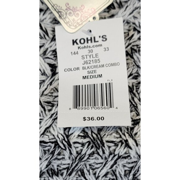 Sweater Its Our Time Black & Cream Knit Long Sleeve Womens Medium New - Picture 7 of 9